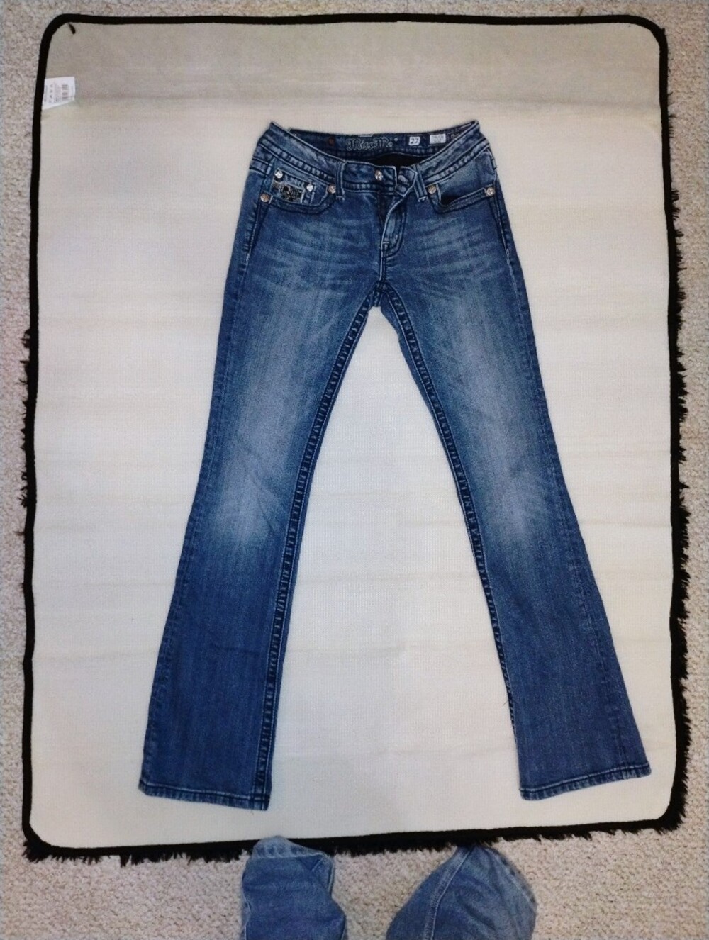 Embellished Blue Women's Bootcut Jeans - Picture 2 of 4